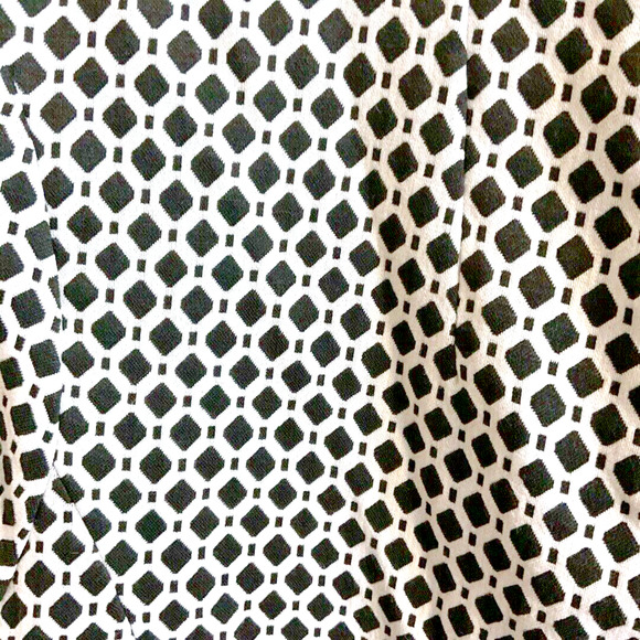 Mosaic & Co. Jacket Size XL Black White Diamond Pattern Open Short Pockets Lined - Picture 11 of 12